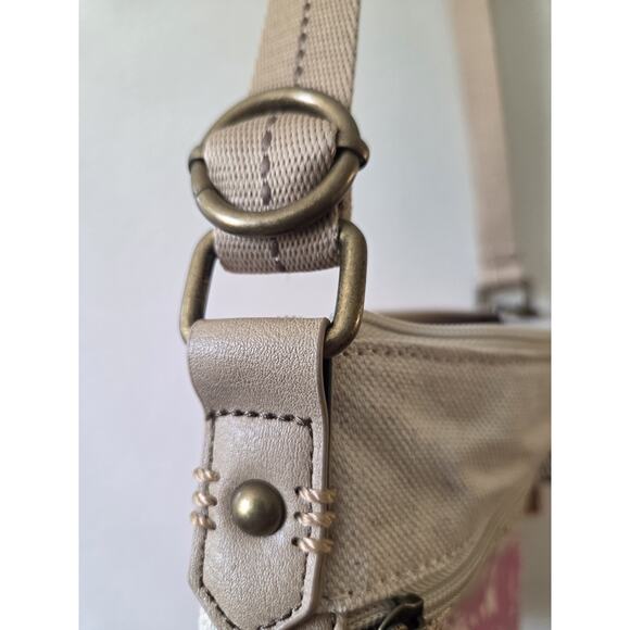 Sakroots Artist Circle Linen Uncoated Canvas Zipper Top Crossbody Rose in Bloom - Picture 9 of 12